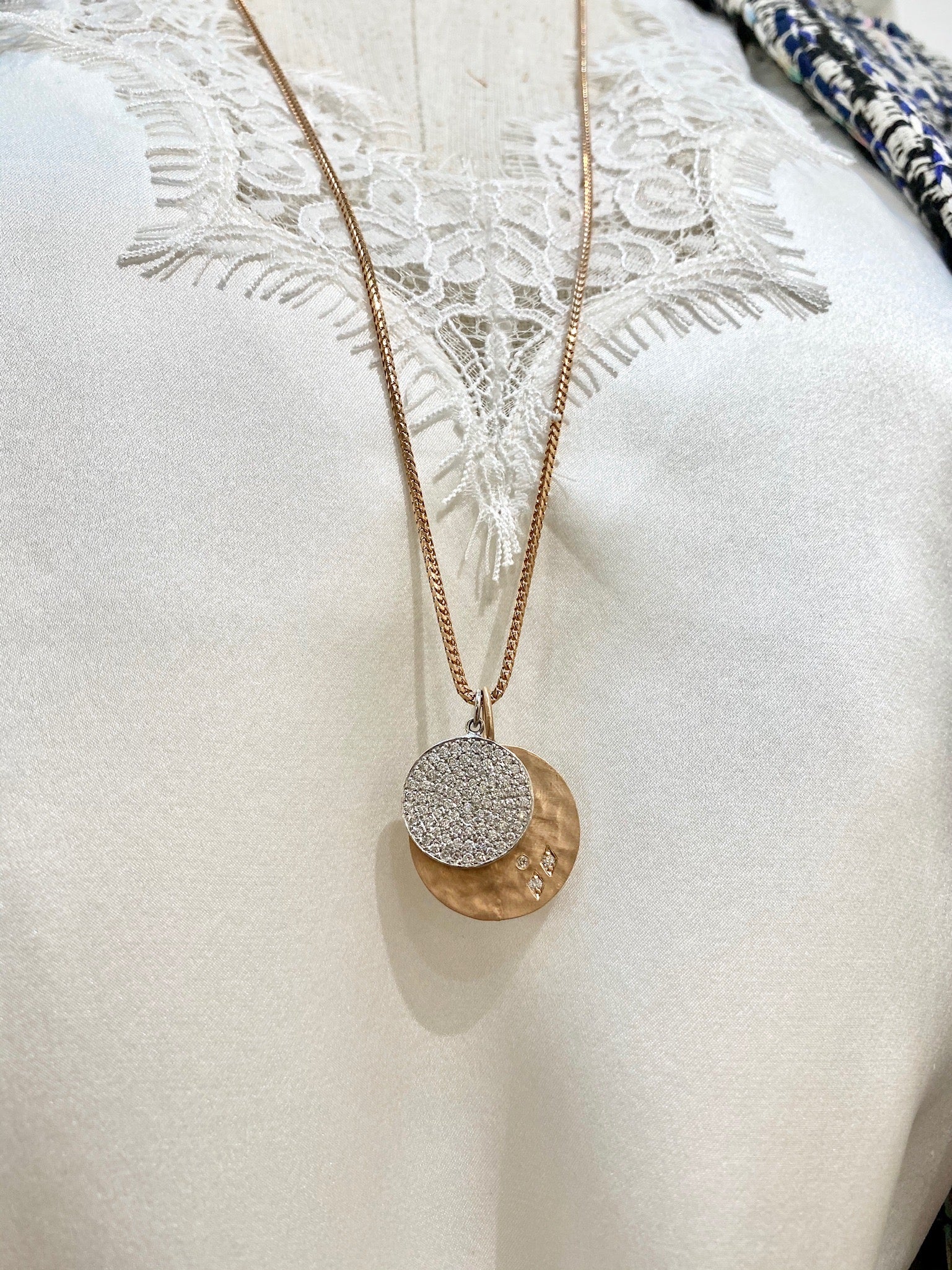 WD639 Coin with Diamonds Pendant