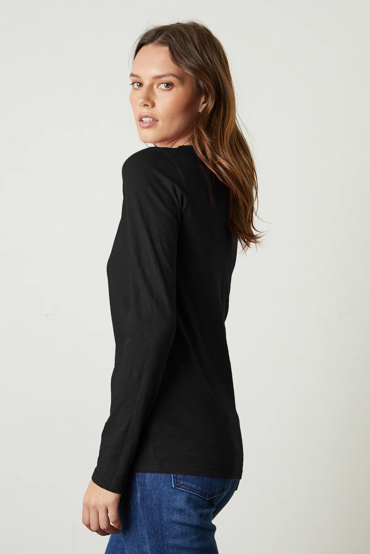 Lizzie03 velvet Long Sleeve Crew neck